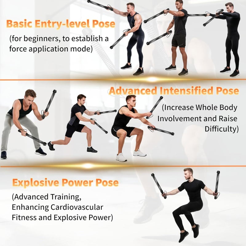 YUSAVHO Ropeless Battle Ropes for Home Gym-Portable Cordless Training Rope Fitness Equipment for Men & Women,Weighted Workout Ropes for HIIT,Versatile Exercise Equipment for Home and Travel(Black) - Image 4